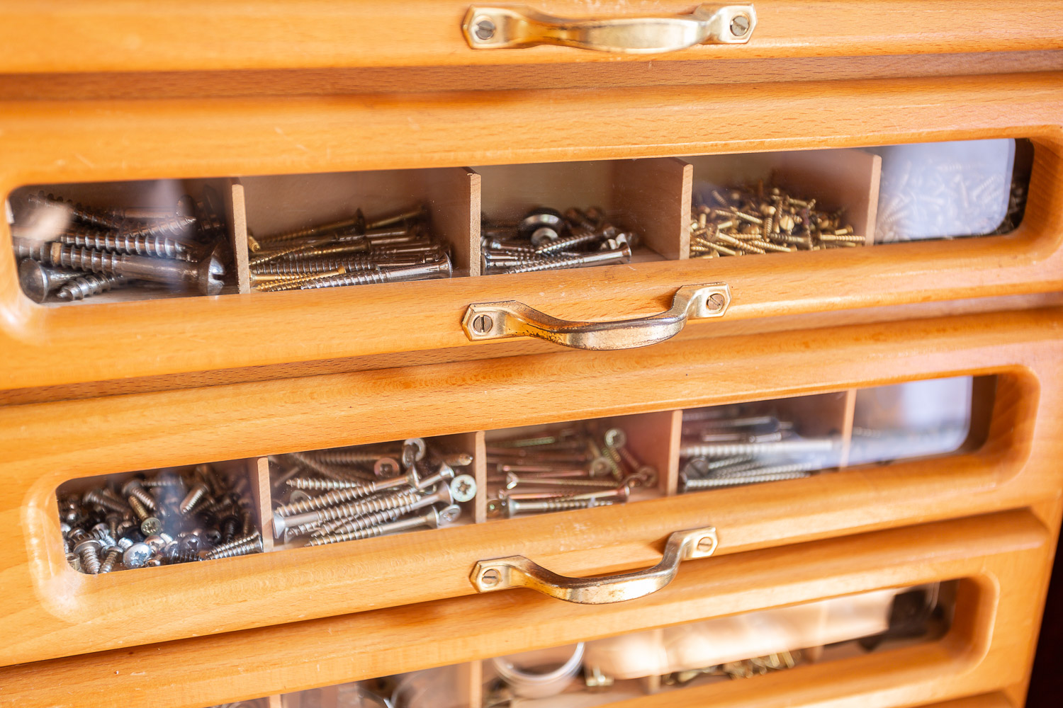 Screws and nails in drawers, homepage, Andrea Schenke Photography