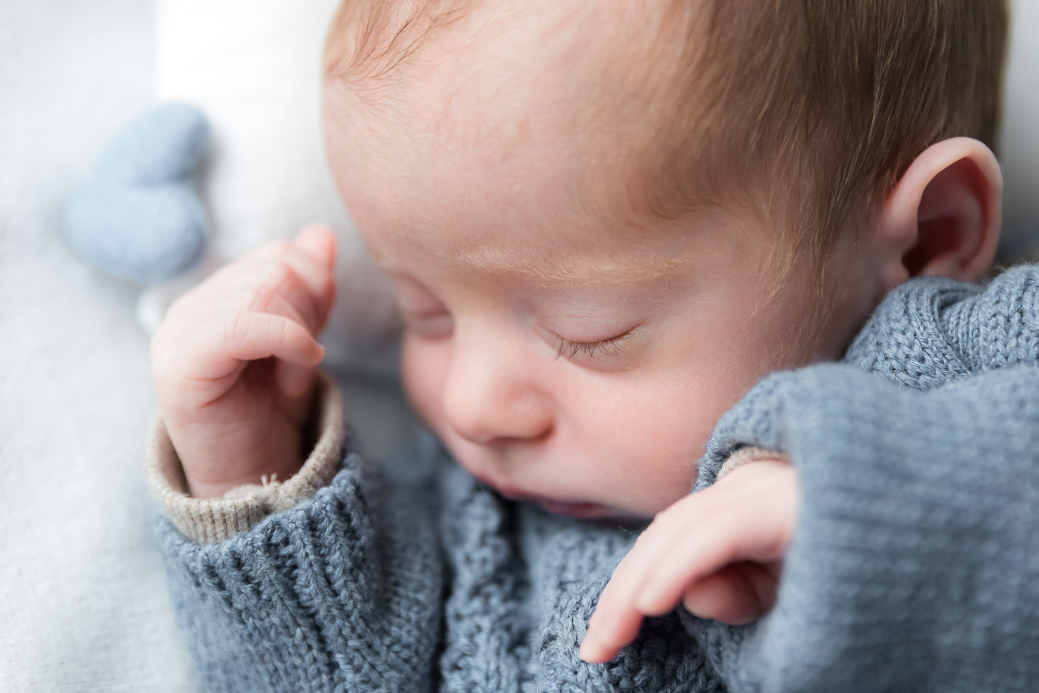 Newbornshooting, sleeping Baby, closeup, Andrea Schenke Photography, Fotograf Wittlich